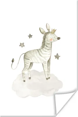 Produktbild von MuchoWow® Poster Tiere - Zebra - Kinder 40x60 cm - Plakate für die Wand - Poster Babyzimmer