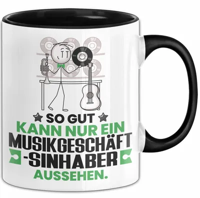 Produktbild von Musikgeschäftsinhaber Geschenk Tasse So Gut Kann Nur Ein Musikgeschäftsinhaber Aussehen Geschenkidee Kaffee-Becher (Schwarz)