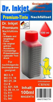Produktbild von CR56M - Magenta - Dr.Inkjet Premium Nachfülltinte 100ml für Canon Druckerpatronen