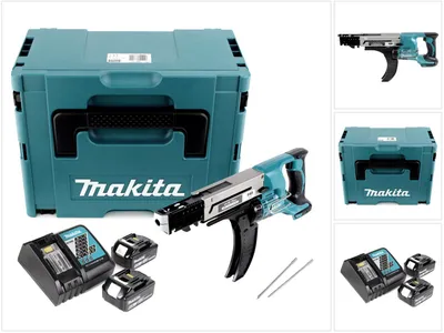 Produktbild von Makita DFR 750 RGJ Akku Magazinschrauber 18V 45-75mm + 2x Akku 6,0Ah + Ladegerät + Makpac