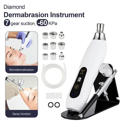 Produktbild von Tragbares Gerät für die Mikrodermabrasion im Gesicht – feuchtigkeitsspendendes Airbrush-Peeling, Tiefenreinigung, Vakuum-Mitesserentferner