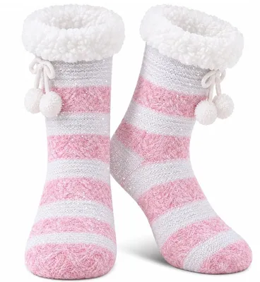 Produktbild von Rutschfeste Hausschuhsocken Stoppersocken - Flauschig - Warm - Weich - Damen