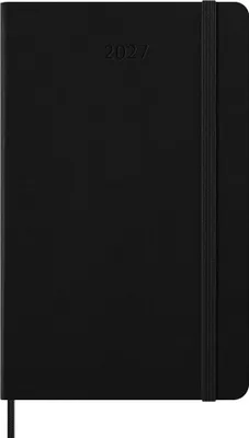 Obrázok produktu pre Moleskine 12 Monate Pro Wochen Notizkalender 2027, Pro Large/A5, 1 Wo = 2 Seiten, vertikal, Spalten für Notizen, fester Einband, Schwarz