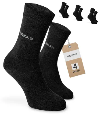 SOKKS Business Anzugsocken Grau aus Baumwolle — 4 Paar Set