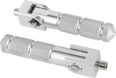 Zdjęcie produktu dla 2 sztuki aluminiowych pedałów do motocykla i samochodu elektrycznego, 8 mm, uniwersalne, z 90-stopniową składaną podpórką, srebrne