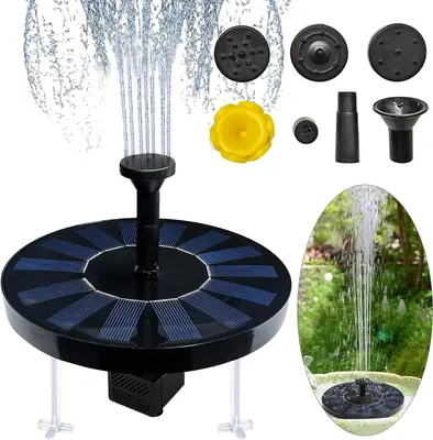 Immagine prodotto di Zonnefontein - Pompa galleggiante - Decorazione da giardino - 5 getti - Altezza 45 cm - Colore nero