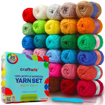 Acrylgarn-Set 30 x 20 g, 1100 m, Kamgewicht #4, für Amigurumi