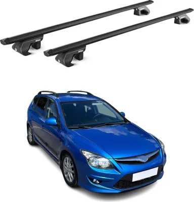 Produktbild von Dachträger Gepäckträger für Hyundai i30 Wagon FD 2008-2012 Alu Schwarz 2 tlg ABE