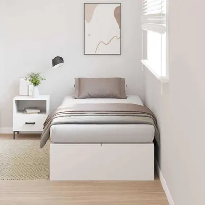 Zdjęcie produktu dla Maison Exclusive - Rama łóżka z miejscem na przechowywanie Biały 90 x 190 cm