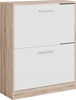 Produktbild von Schuhschrank Vicco Gizmo Weiß/Sonoma 59 x 72.5 cm 2 Fächern, Model 49407