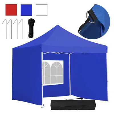 Obrázek produktu pro Skládací zahradní pavilon - různé typy - 2,9x2,9m - modrá - pavilon+boční stěna+přenosná taška