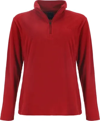 Produktbild von Blue Wave Damen Half-Zip Fleecejacke Nika mit Stehkragen - Fleece-Pullover mit halben Reißverschluss in Granat Rot Größe 56