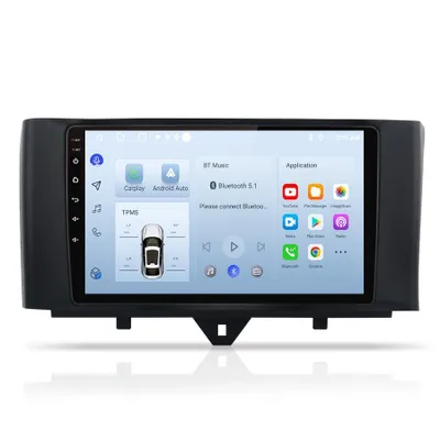 Image de Autoradio Android 9'' 128GB pour Smart Fortwo 451 Facelift (2010-2015) avec CarPlay & Android Auto Navigation & Bluetooth