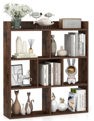 Produktbild von Bücherregal mit 7 Fächern - Stehendes Würfelregal - Aufbewahrungsregal für Wohnzimmer, Schlafzimmer und Büro - Holzregal 80 x 20 x 90 cm - Kaffeebraun