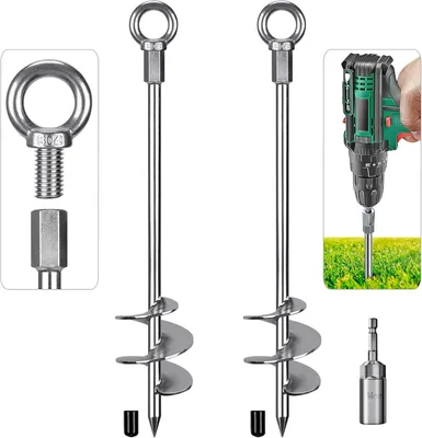 Image de Piquets pour tente, 45 cm, 2 pièces, en métal, pour camping