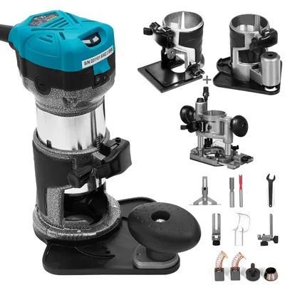 Image de VEVOR Défonceuse multifonction Trimmer Fraiseuse à bordure Fraiseuse à bois 6 vitesses variables 710 W