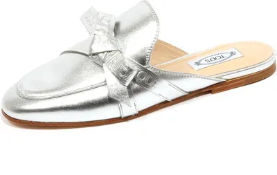 Produktbild von F9626 sabot donna silver TOD'S scarpe fiocco bow loafer shoe woman