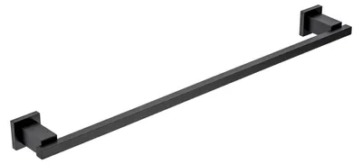 Handtuchhalter 70 cm, verchromtes Messing, Wandmontage, schwarz
