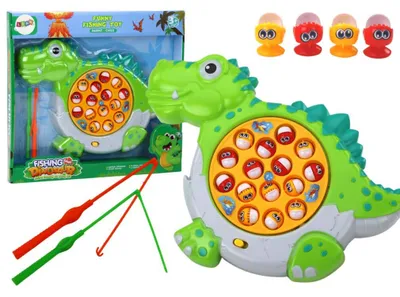 Zdjęcie produktu dla Leantoys Gra Zręcznościowa Łowienie Rybek - Dinozaur, Zabawa Dla Całej Rodziny