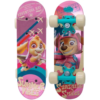 Two Paw Patrol skateboards are shown side-by-side against a white background.