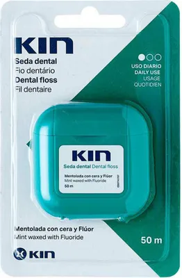 Zdjęcie produktu dla Nić dentystyczna KIN z woskiem mentolowym 50 m