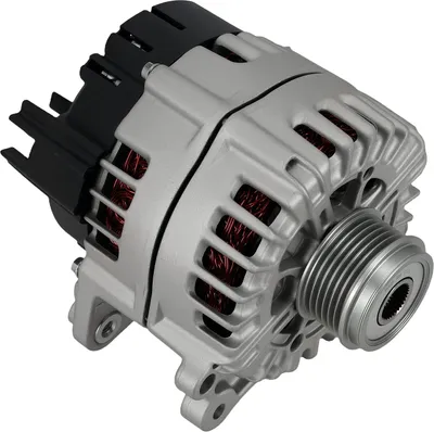 A studio shot of a car alternator.