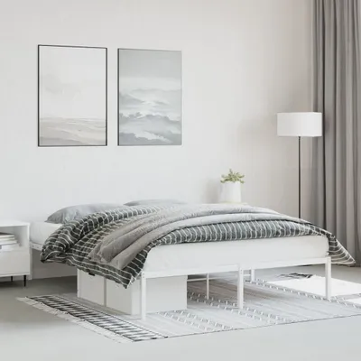 Produktbild von Stabli Bettrahmen mit Lattenrost,Bettgestell Metall Weiß 160x200 cm - Klassische Betten Design671103