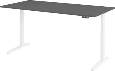 Produktbild von bümö Schreibtisch elektrisch XBHM - Nachbildung: Graphit, Größe:  200 x 100 cm, Gestell: Weiß