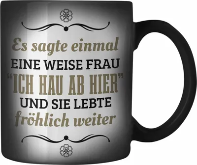 Produktbild von Trendation - Jobwechsel Farbwechsel Zauber-Tasse Geschenk Kollegin Kollege Lustig Abschiedsgeschenk Sprüche - Ich Hau Ab Hier (Schwarz)