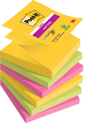 Produktbild von Post-it Super Sticky Z-Notes, 6 Blöcke (540 Blatt), 76 mm x 76 mm