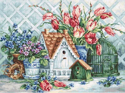 Obrázok produktu pre Vyradený model – sada na krížový steh Luca-S „Malebné susedstvo“, vzor na vyšívanie, 38 x 28 cm