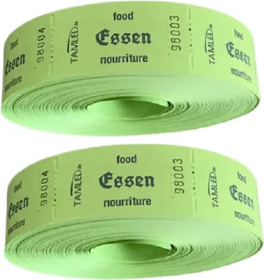 Produktbild von Bonrollen Essen grün dreisprachig 2 Rollen je 1000 Abrisse fortlaufd. nummeriert