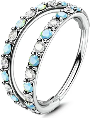 Productafbeelding van Neusring hoop 20G - 316L roestvrij staal - klikring - voor trendy neuspiercings