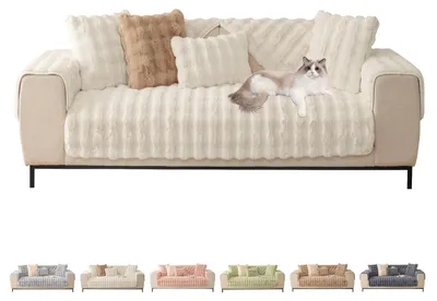 Productafbeelding van Sofaovertrek voor hoekbank in L-vorm, 110 x 110 cm, beige