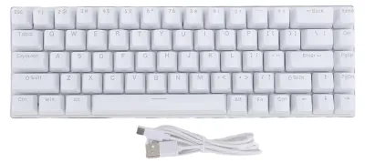 Obrázek produktu pro 68-klávesová mechanická klávesnice, RGB podsvícení, modré spínače, 60% kompaktní herní klávesnice