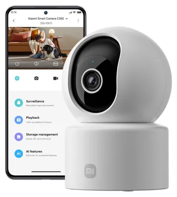 Produktbild von XIAOMI C302 Überwachungskamera Innen, 2K 3MP WLAN 360° Kamera mit Bewegungserkennung