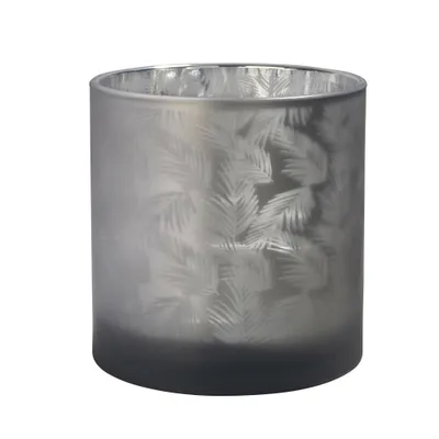 Produktbild von Sompex Awhia Windlicht Übertopf Vase Farne - in verschiedenen Farben und Größen, Farbe: silber-braun, Größe:15 x 15 cm (M), Innen silberbedampft