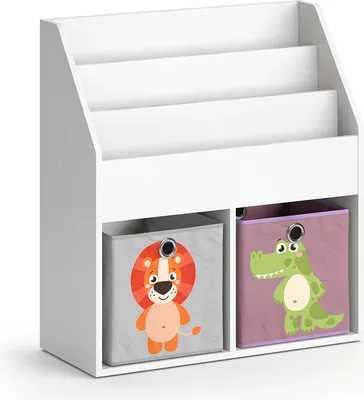 Produktbild von Kinderregal Vicco Luigi Weiß 72 x 79 cm mit 2 Faltboxen opt.3, Model 36214