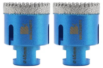 Zdjęcie produktu dla Wiertła diamentowe do płytek, 45 mm, gwint M14, do szlifierki kątowej, 2 sztuki