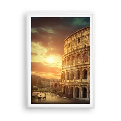 Produktbild von Gerahmtes Poster - Weißer Rahmen - Coloseum Roma Architektur Italien - 70x100 cm - Wand Bild - Wanddeko - Wandbilder - Wandposter - Bilderrahmen - Bilder - Kunstdruck - Wandbild - P2WPA70x100-2966