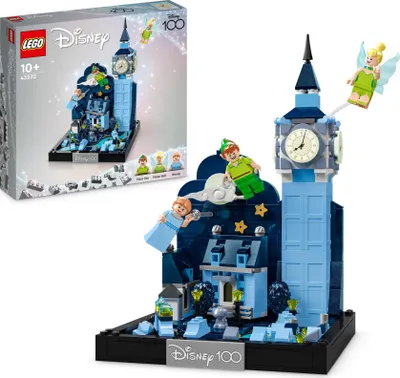Produktbild von LEGO 43232 Disney Peter und Wendys Flug über London, Skyline-Diorama-Set mit im Dunkeln leuchtendem Big Ben und Tinkerbell-Figur, Geschenk für Jugendliche, Frauen, Männer und Fans ab 10 Jahren