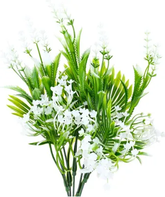 Produktbild von Künstliche Deko Garten Kunstblumen   Dekoration Weiße Blumen künstliche Pflanzen 35cm