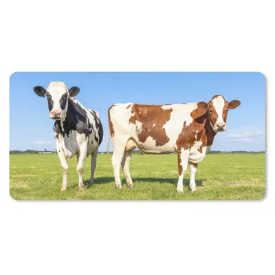 Produktbild von MuchoWow® Schreibtischunterlage Kühe - Bauernhof - Gras - Natur - Tiere 80x40 cm - XXL Mauspad - Gaming Mauspad