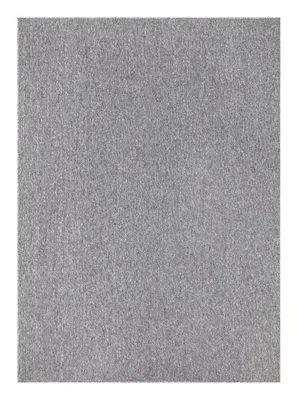 A plain gray rug is shown from a top-down perspective.