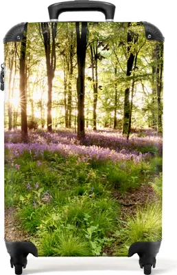 Produktbild von NoBoringSuitcases.com® Koffer Handgepäck Trolley Rollkoffer Kleine Reisekoffer mit 4 Rollen - Wald - Pflanzen - Blumen - Bäume - Sonne - Cabin Size < 55x40x23 cm & 55x40x20 cm - Fotokoffer - Kabinenkoffer - BoardgepäckHandgepäck Koffer 55x35x20 cm, 36L,