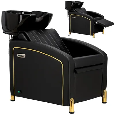 Immagine prodotto di Lavatesta Elettrico Idylla per Parrucchieri e Barbieri con Vasca in Vetroceramica Mobile, Rubinetteria e Doccetta