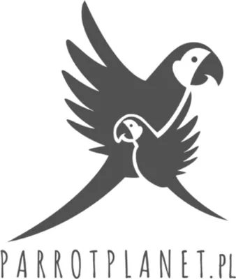 A stylized graphic of two parrots, one larger and one smaller, with the text "PARROTPANET.PL" below.