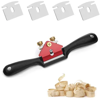 Produktbild von Spokeshave Schabhobel Handhobel - Verstellbar - 44 mm Spanbreite - Mit 4 Ersatzmessern - Für Holzbearbeitung