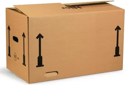Produktbild von Faltkarton Wellpappe zweiwellig L650xB350xH370mm braun TRANSPAK