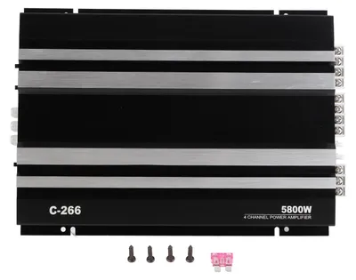 Obrázek produktu pro Autosilniční zesilovač 5800 W, 2/4 ohmů, 4 kanály, vysoce účinný, kovový, univerzální pro reproduktorové audio systémy